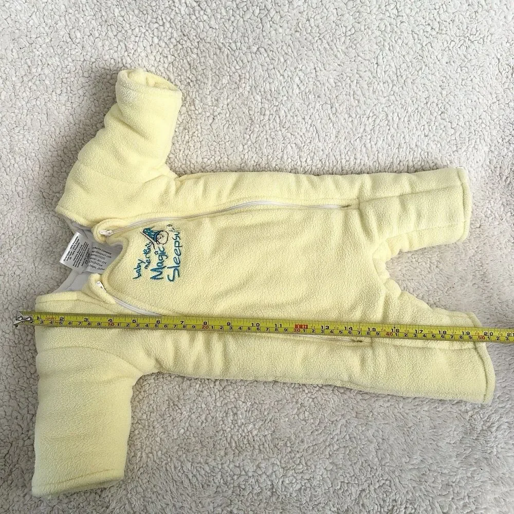 Baby Merlins Magic Sleepsuit Yellow Fleece Wearable Blanket Baby Wear Size Small